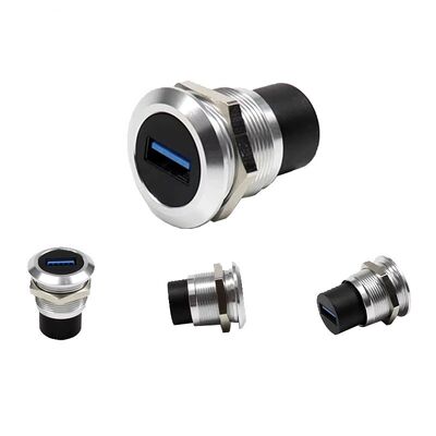 주문 가혹한 환경을 위한 푸시 락킹 및 500V 작동 전압을 갖춘 PA66 나일론 방수 패널 마운트 커넥터 온라인 제조