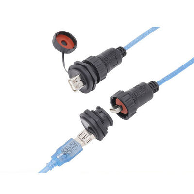IP67 방수 UV 저항 RJ45 패널 타입 신호 커넥터, 야외 사용을 위한 90도 각도 디자인